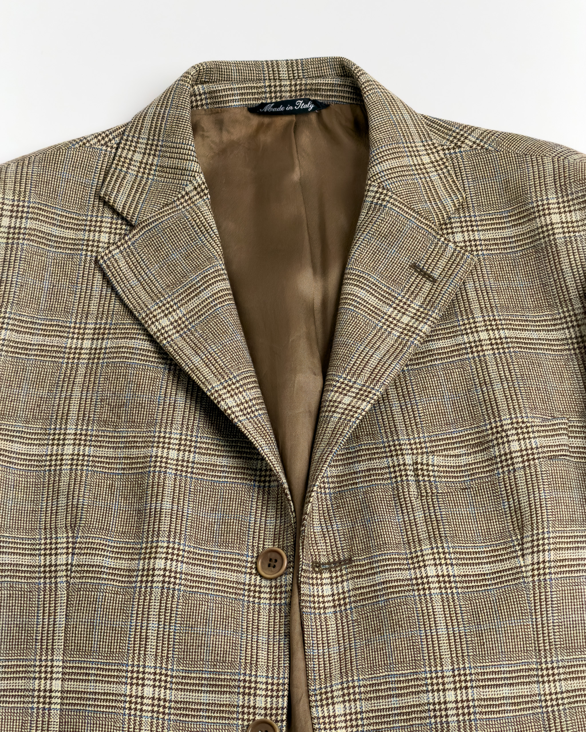 Old England Loro Piana Merino Check Blazer | Beige