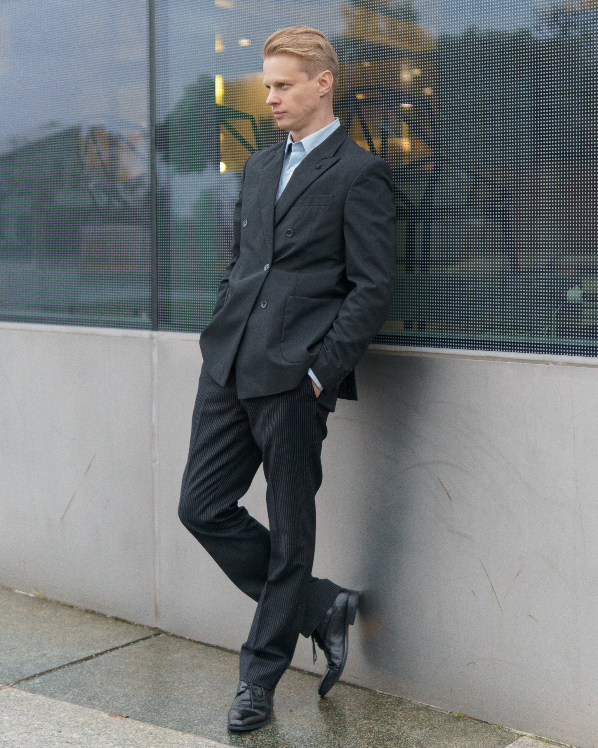 Louis Vuitton Double-Breasted Wool Blazer | Charcoal Grey