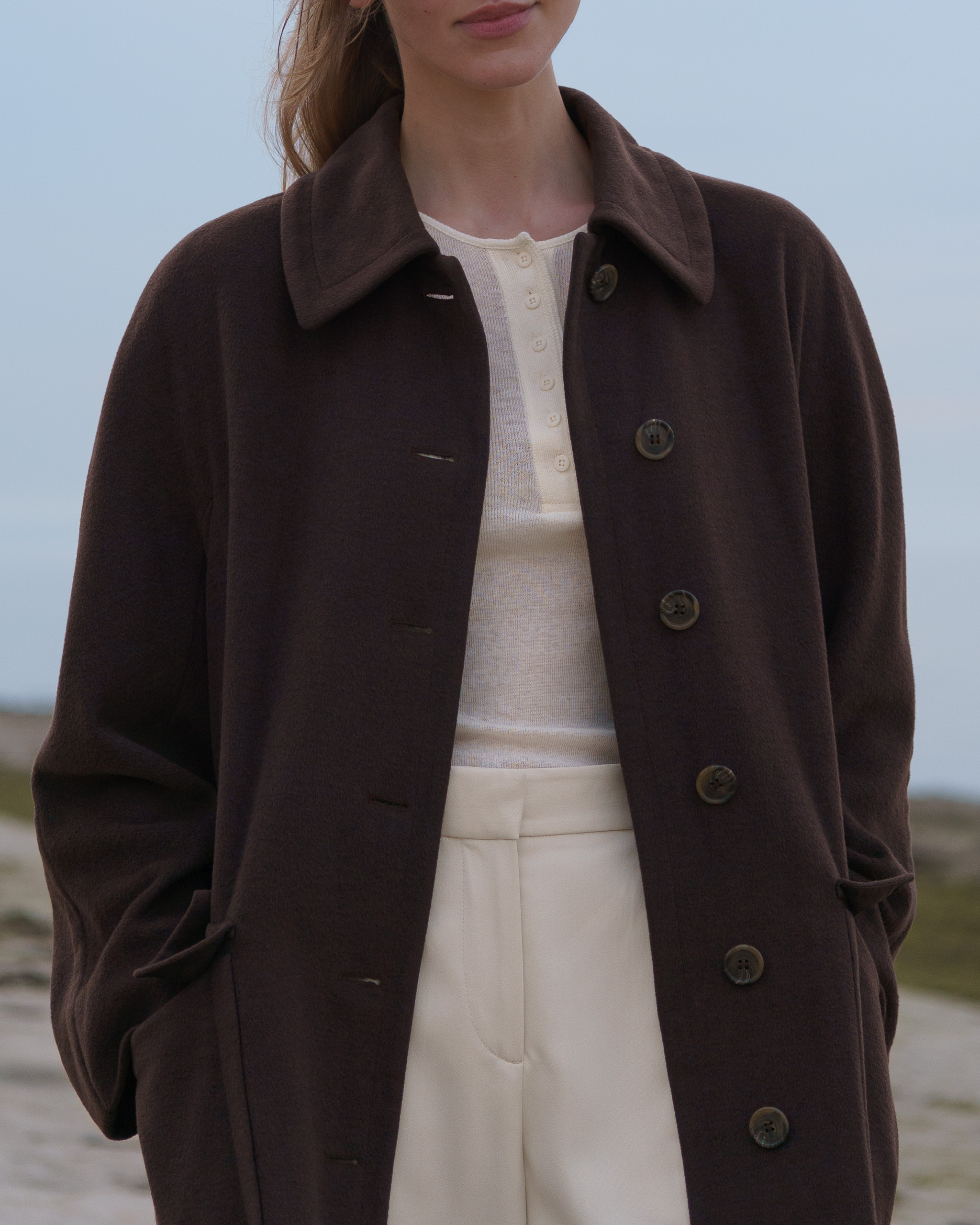 Prada Milano Alpaca Wool Belted Coat | Dark Brown