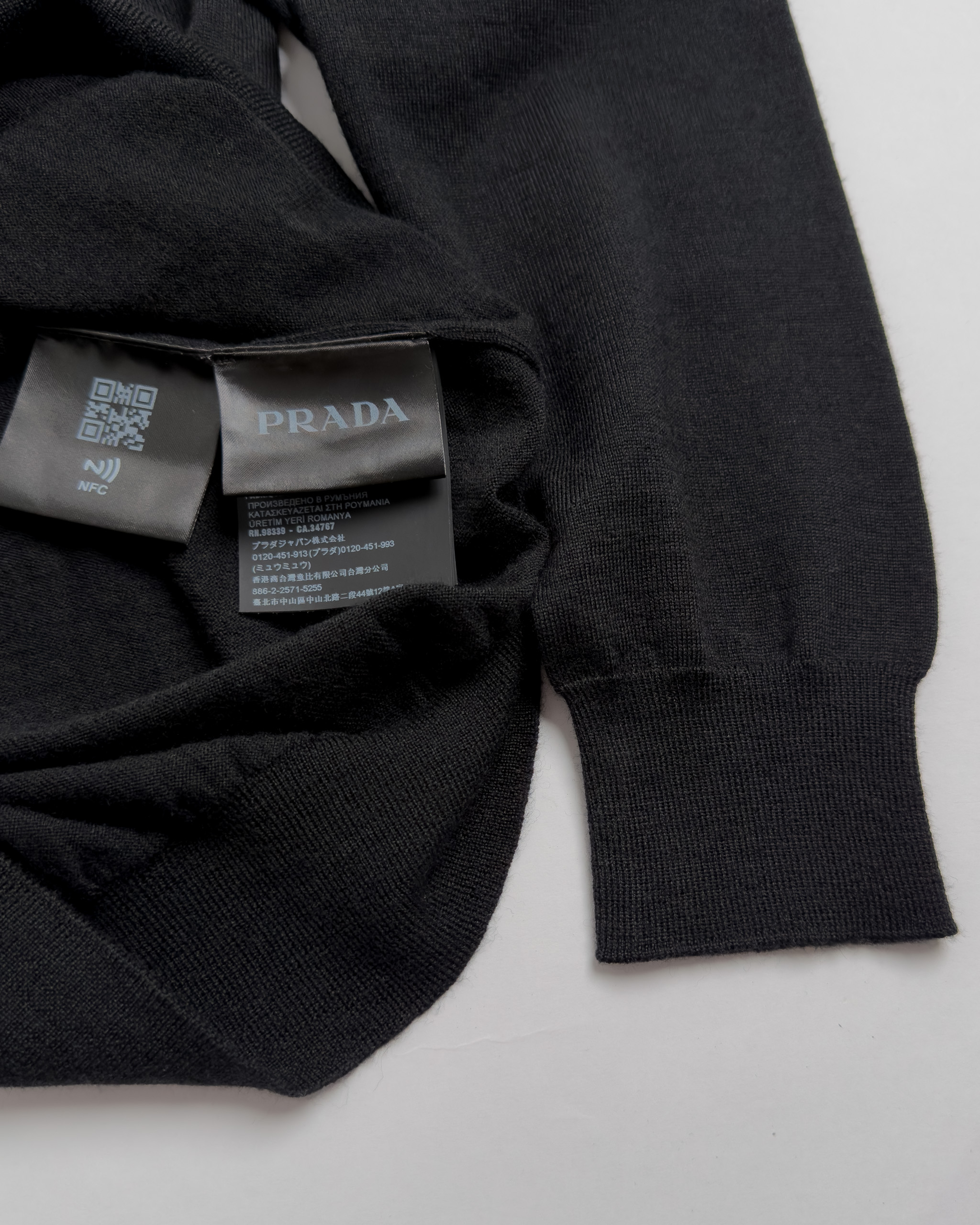 Prada Milano Wool Knit Polo | Black