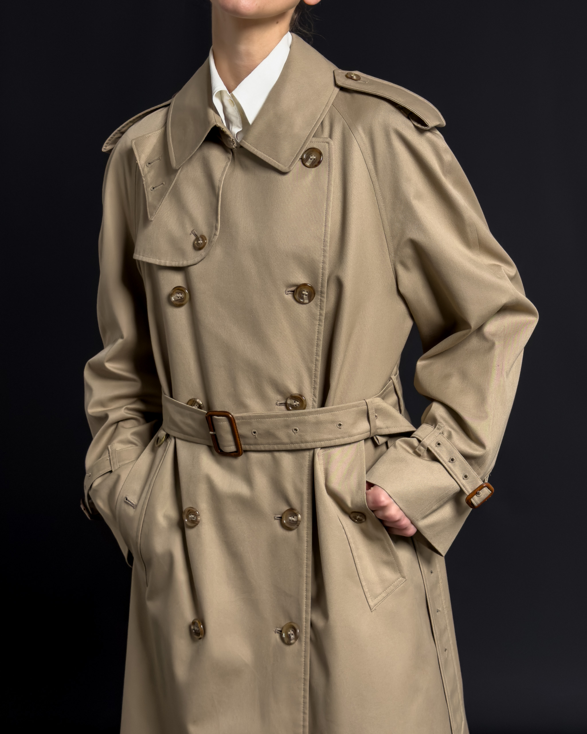 Double-Breasted Trench Coat | Honey Beige