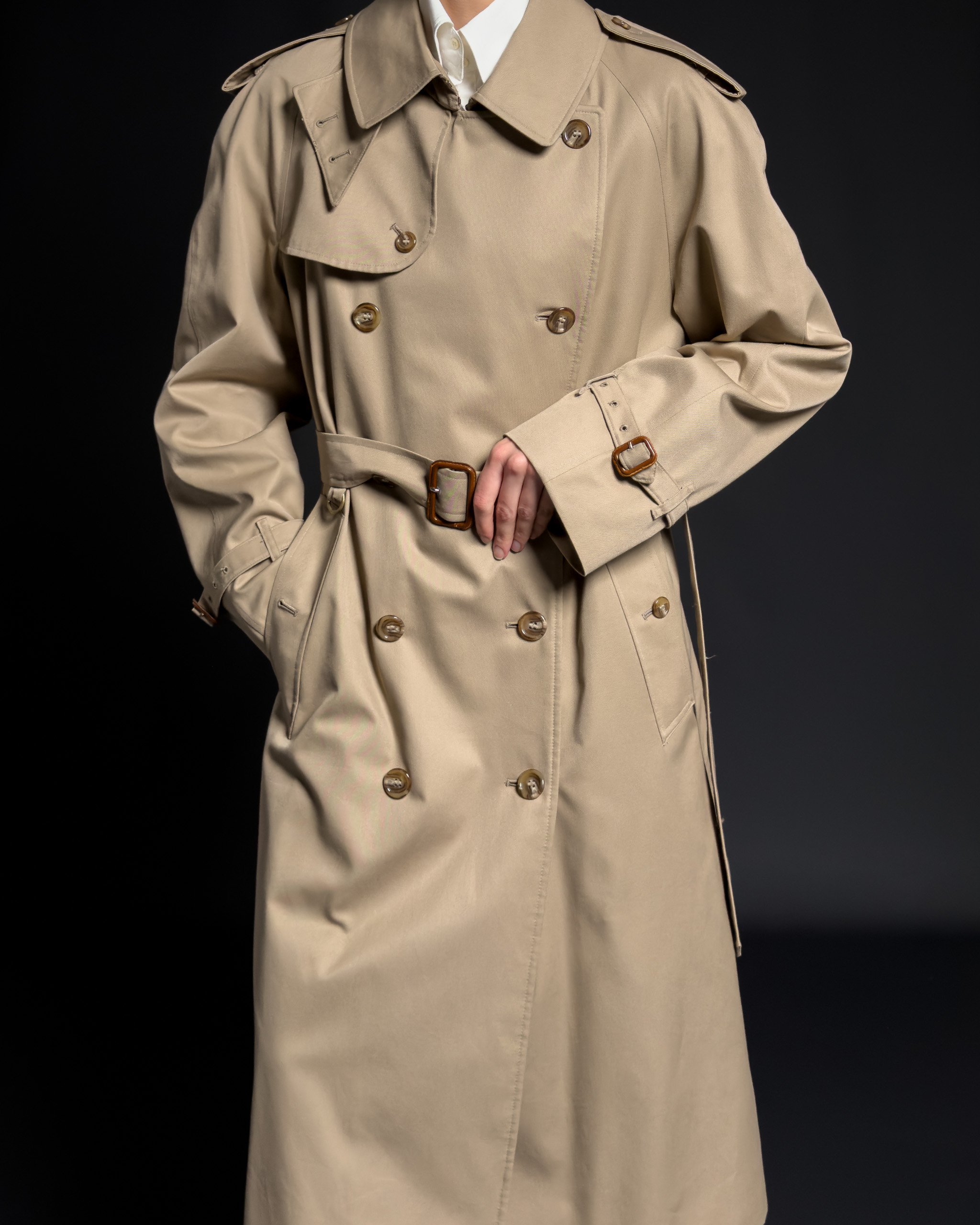 Double-Breasted Trench Coat | Honey Beige