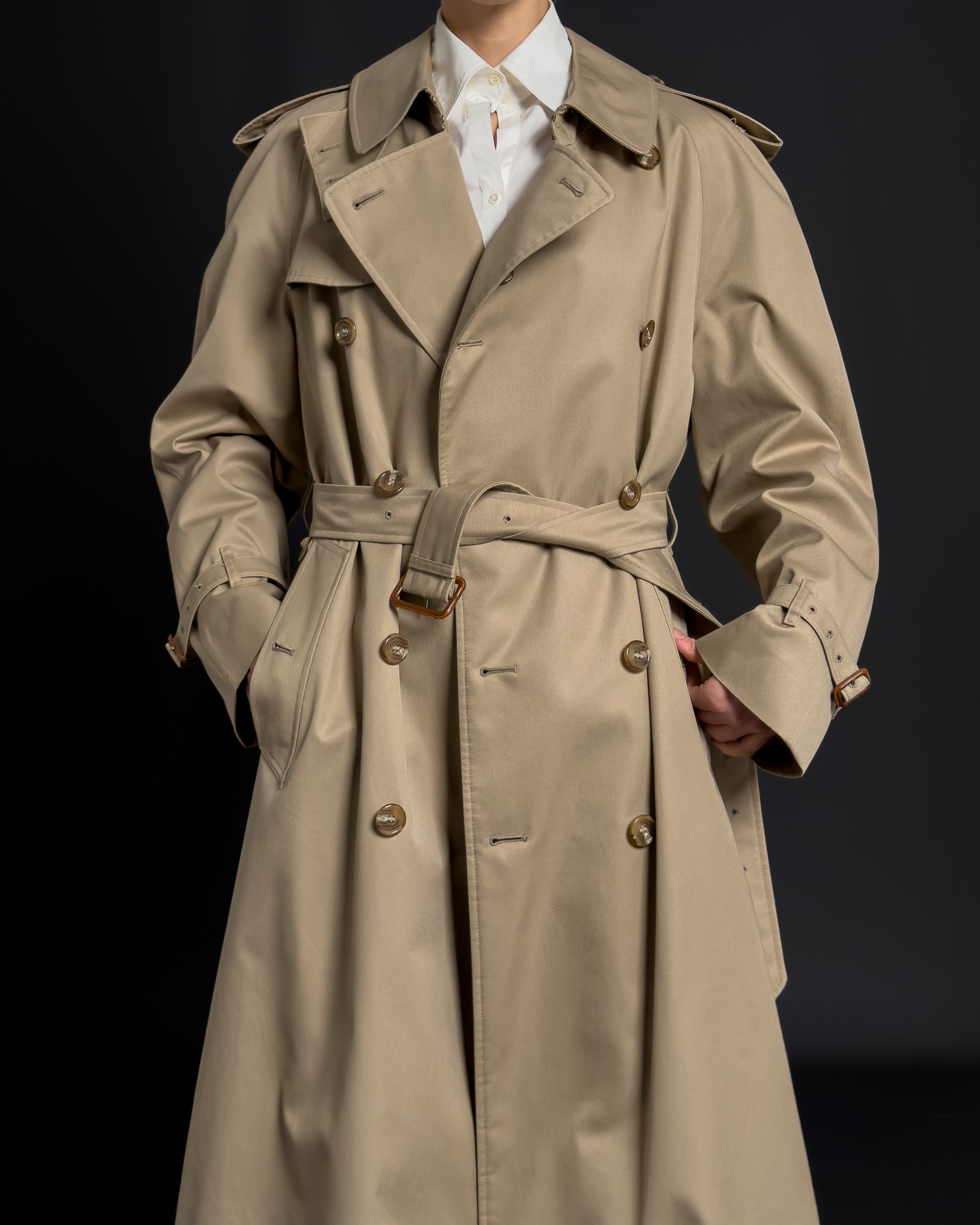 Double-Breasted Trench Coat | Honey Beige