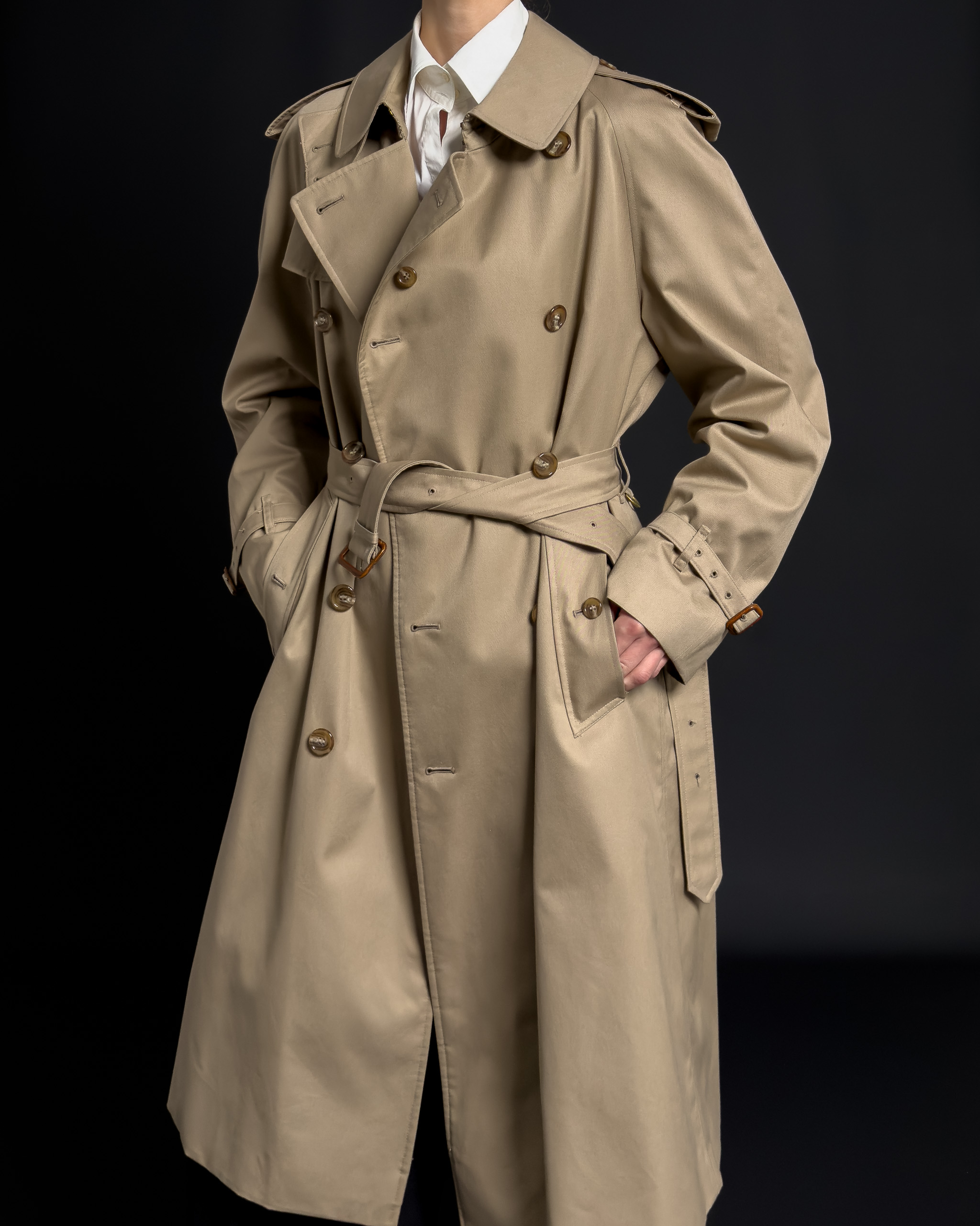 Double-Breasted Trench Coat | Honey Beige