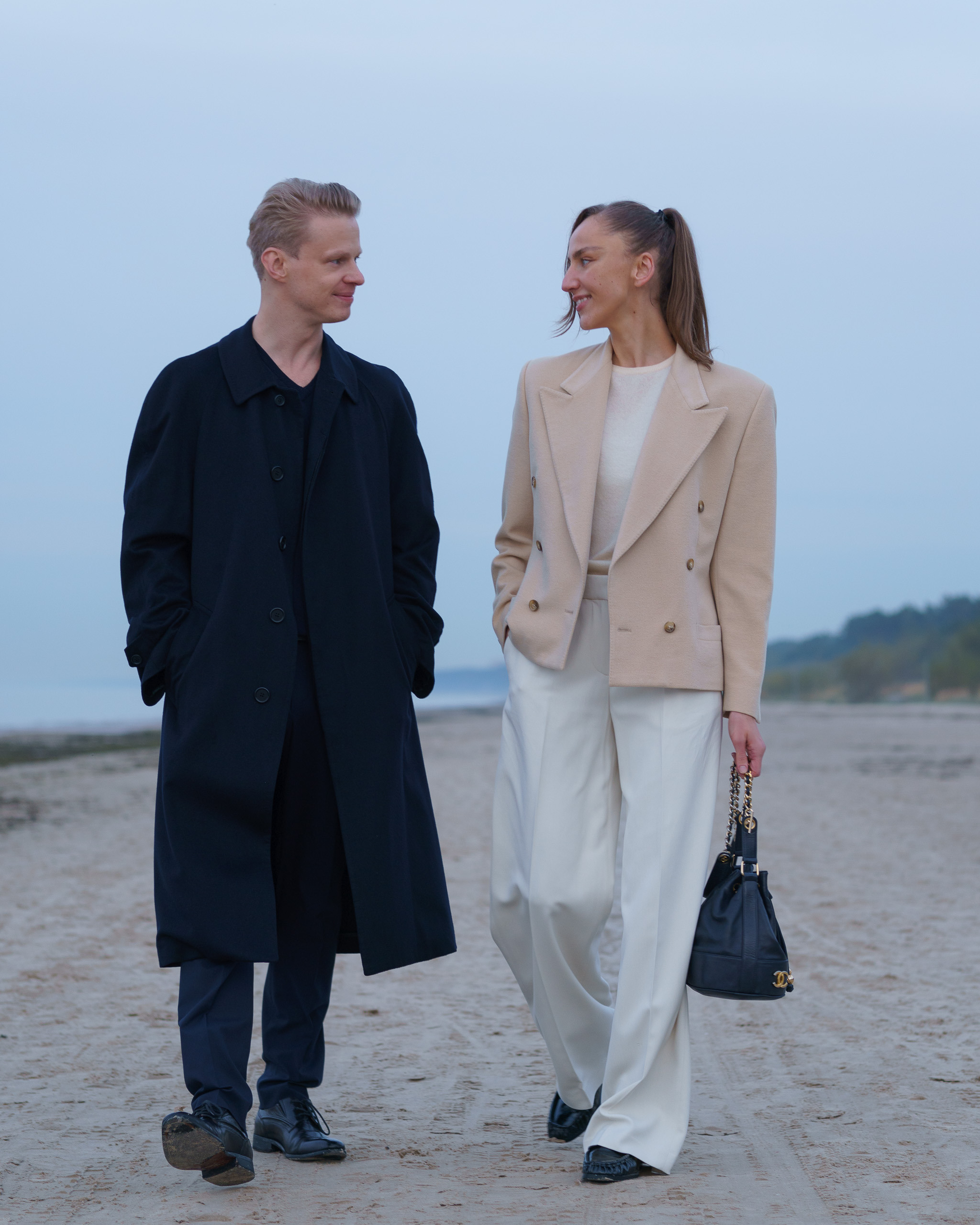 Archive Prada Belted Coat, Loro Piana Wool & Cashmere | Navy