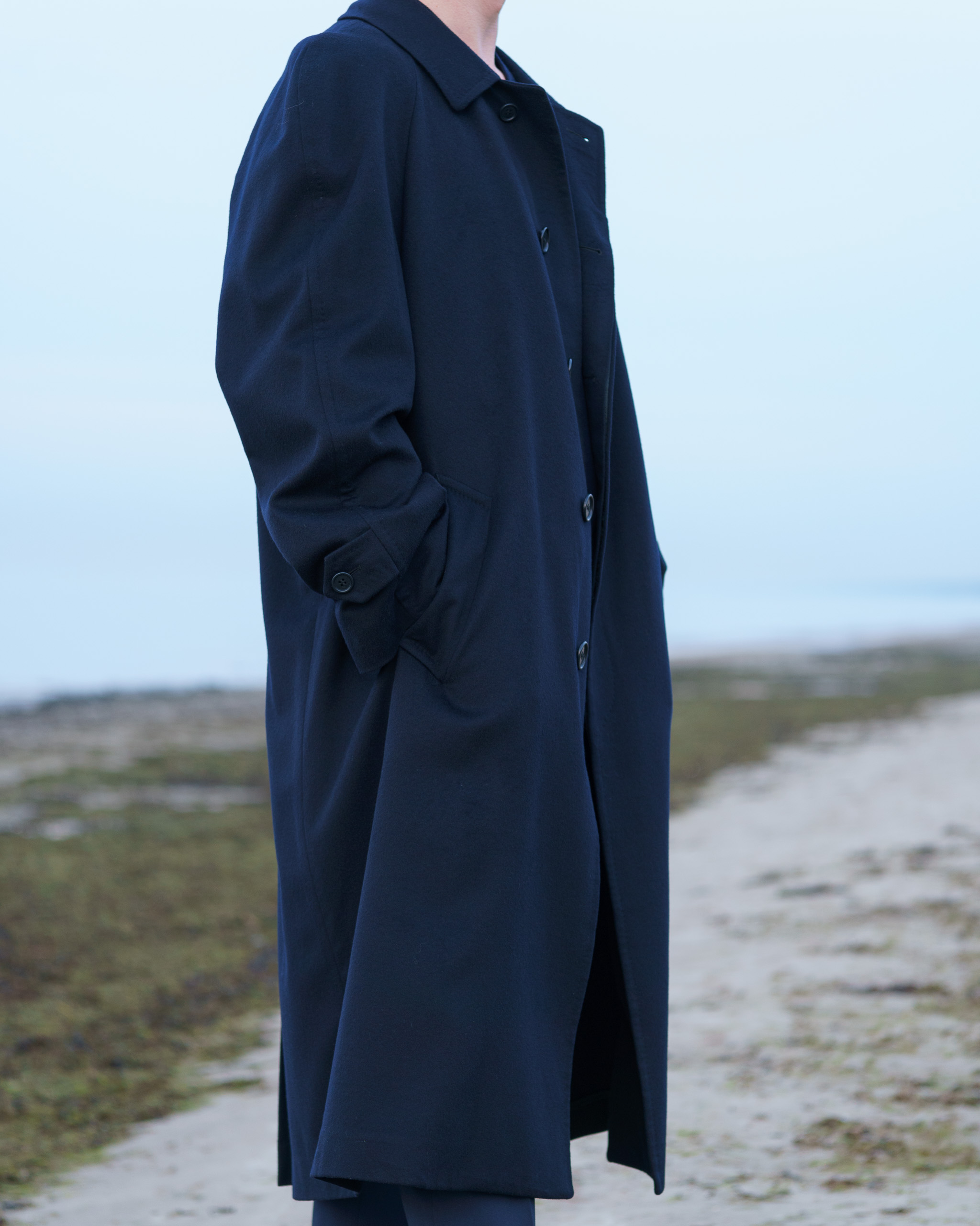 Archive Prada Belted Coat, Loro Piana Wool & Cashmere | Navy